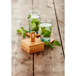 Les Dessous De Verre<Point Virgule Set de 6 dessous de verre carrés Bambou,