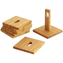 Les Dessous De Verre<Point Virgule Set de 6 dessous de verre carrés Bambou,