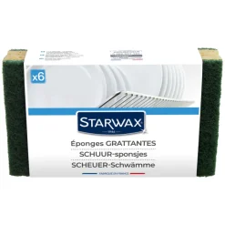 Brosserie<STARWAX Set de 6 Eponges Grattantes,