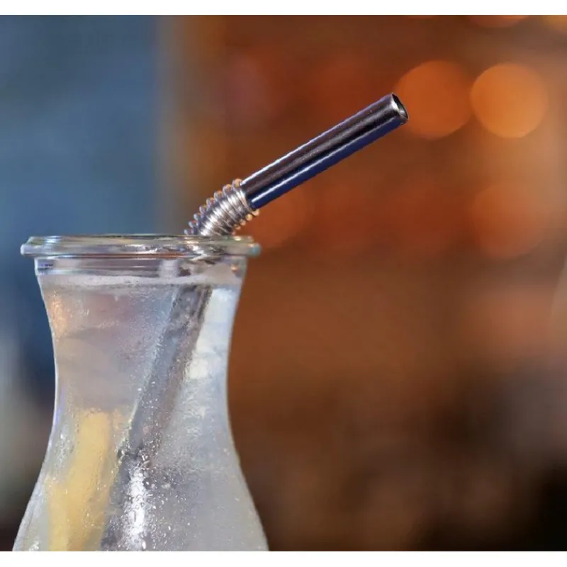 Ustensiles En Inox<Turtleneck Straw Set de 4 pailles flexibles argent, Turtleneck® Straw