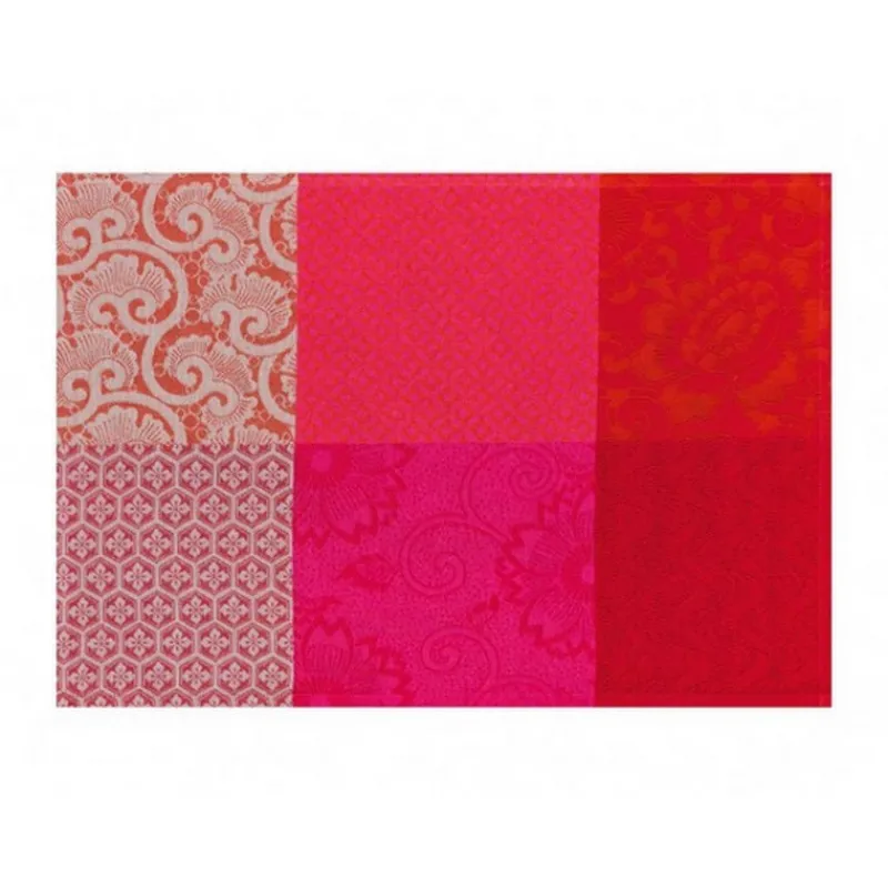 Sets De Table<LE JACQUARD Français Set de table Fleurs de Kyoto Cerise,