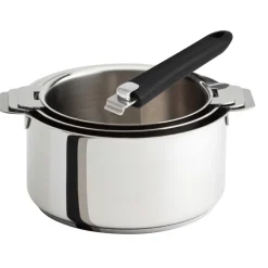 Amovible<CRISTEL Série de 3 casseroles Amovibles + 1 poignée noire Mutine,