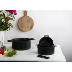 Anti-Adhérent|Amovible<CRISTEL Série de 3 casseroles Cookway Ultralu + poignée,