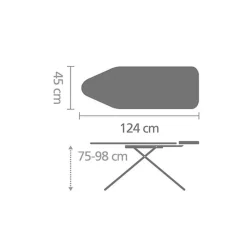 Tables À Repasser<BRABANTIA Table à repasser 124x45 cm Perfectflow Spring,