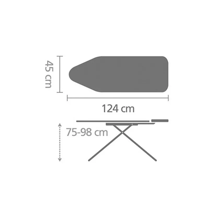 Tables À Repasser<BRABANTIA Table à repasser 124x45 cm Perfectflow Spring,