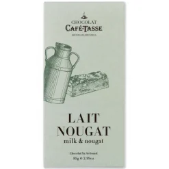 Le Chocolat<Café Tasse Tablette de chocolat au Lait Nougat,