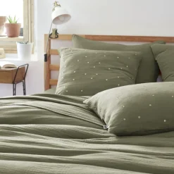 Housses De Couette, Parures<L'effet papillon Taie d'oreiller Gaze de coton Gaïa Chic Romarin,