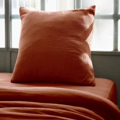Housses De Couette, Parures<L'effet papillon Taie d'oreiller Gaze de coton Gaïa Terracotta,
