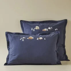 Housses De Couette, Parures<Sylvie Thiriez Taie d'oreiller Percale Au Cœur de La Vallée Pierre Bleue,