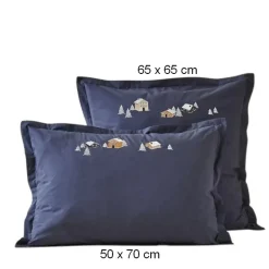 Housses De Couette, Parures<Sylvie Thiriez Taie d'oreiller Percale Au Cœur de La Vallée Pierre Bleue,