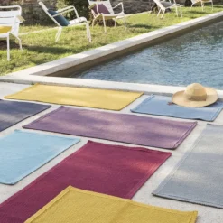 Tapis De Salle De Bain<VIVARAISE Tapis de bain Etia Bleu Prusse,