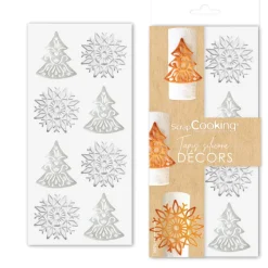 Moules À Pâtisserie|Toiles Patissières<ScrapCooking Tapis silicone pour tuiles décors Noël,