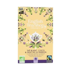 Les Thés Et Tisanes<English Tea Shop Thé Blanc Bio Coco et Fruit de la Passion 20 sachets,
