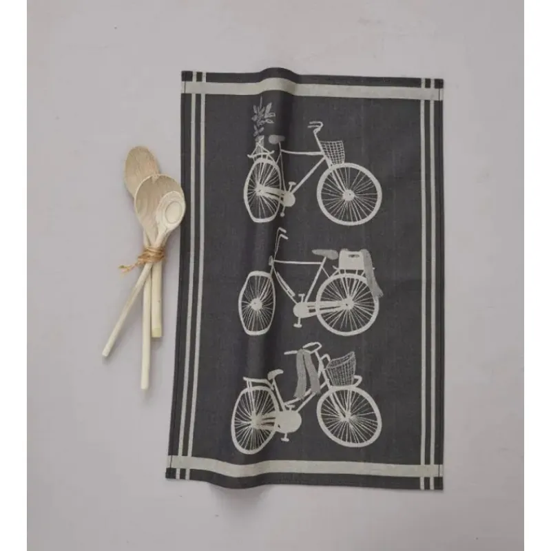 Torchons<Sylvie Thiriez Torchon jacquard Amsterdam noir,