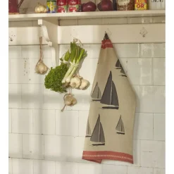 Torchons<Sylvie Thiriez Torchon jacquard Escale noir,