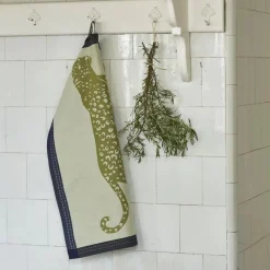 Torchons<Sylvie Thiriez Torchon jacquard Léo Marine/Kaki,