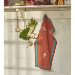Torchons<Sylvie Thiriez Torchon jacquard Sur un fil orange,