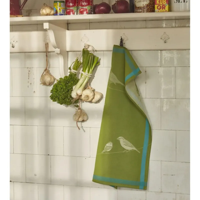 Torchons<Sylvie Thiriez Torchon jacquard Sur un fil vert,
