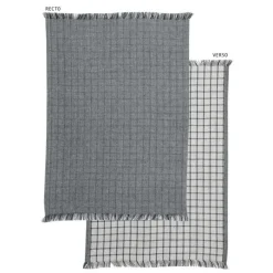 Torchons<Winkler Torchon recyclé Aden noir et blanc,