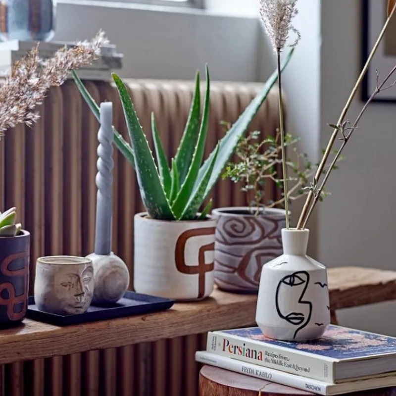 Vases<Bloomingville Vase Blanc en Grès Norma,