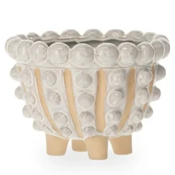 Vases<ATHEZZA Vase Pampita Blanc et Beige,