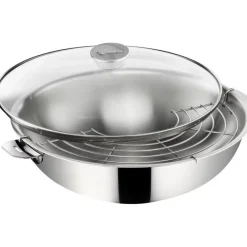 Woks|Sauteuses Inox<LAGOSTINA Wok inox avec couvercle Salvaspazio+,